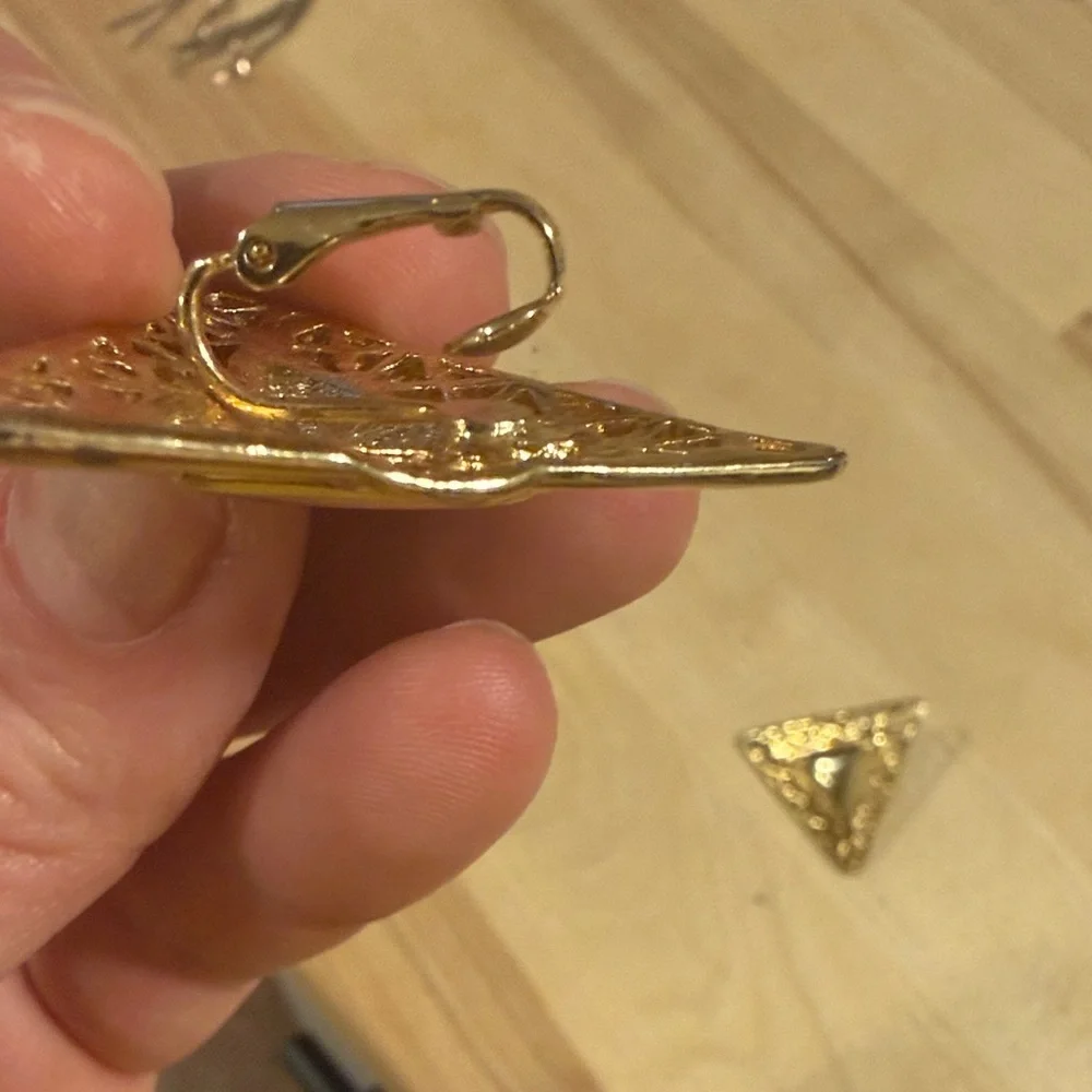 Vintage Gold Triangle Earrings